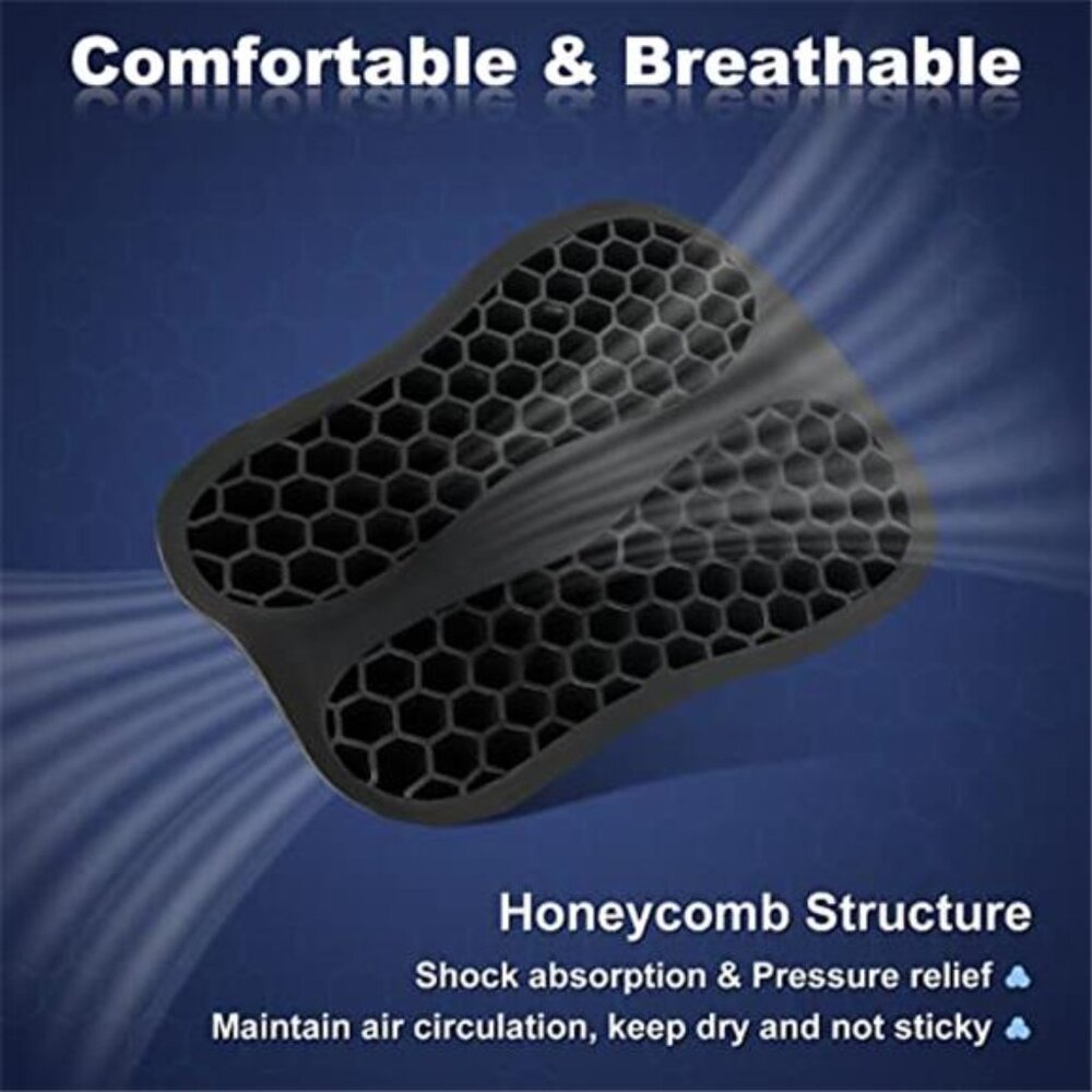Motorcycle Gel Rear Seat Cushion - 3D Honeycomb Shock Absorption Pad Small - Picture 3 of 6